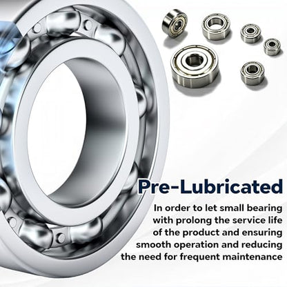 68 Pcs Ball Bearings Assortment Kit 693ZZ/ 623ZZ/ 624ZZ/ 685ZZ/ 687ZZ/ 627ZZ Roller Bearings, Small Bearings Carbon Steel Deep Groove Bearing, for Furniture Wheel, Roller Skates, 3D Printing
