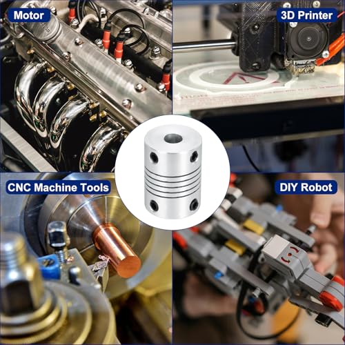 uxcell 2Pcs 6mm to 6mm Aluminum Alloy Shaft Coupling L25xD19 Flexible Coupler Beam for 3D Printer CNC Machine DIY Encoders and Motors Shaft,Silver - size: 6mm to 6mm