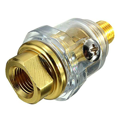 Beduan Automatic Mini In- Line Oiler, 1/4" NPT,Oil Lubricator for Air Compression