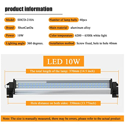 Led Industrial Machine Tube Light, IP66 Waterproof Explosionproof Work Lamp 14.6" 10W for CNC Internal, 110V to 220V Universal - size: 14.6inch, 10W