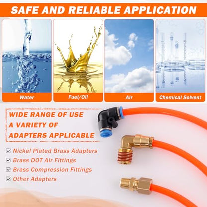 Air Line Kit for Air Spring Bag Suspension with Fittings - size: 9 PCS