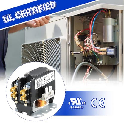 Dreyoo 1 Pack HVAC Motor Contactor, 24V 25Amp Coil 1 Pole Replacement Relay