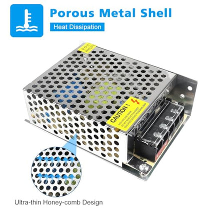 inShareplus 12V 60W LED Power Supply, DC Switching Power Supply, 100-240V AC to DC 12 Volt LED Driver, Converter, 5A 60W Transformer for LED Strip Light, Computer Project - style: 12V 60W