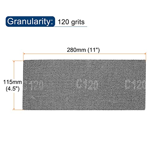uxcell 10pcs Mesh Sanding Sheets 120 Grits 4-1/2-inch x 11-inch Mesh Sandpaper Pad for Wood Wall Repair, Dust-Free Wet/Dry Polish - style: 120 Grit