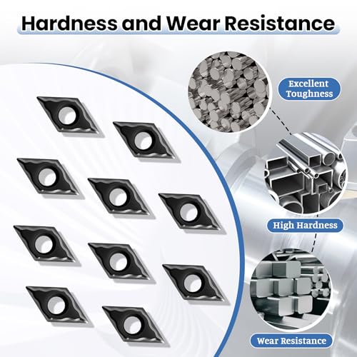 10Pcs DCMT11T304 DCMT32.51 Carbide Turning Inserts - size: DCMT32.51 DCMT11T304 10pcs
