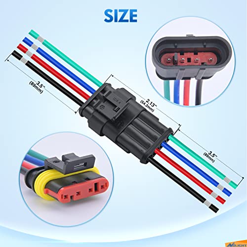 Nilight 10 Pack 4Pin Electrical Wire Connectors Male and Female Plug Socket - size: 4Pin Wire Harness 10Sets