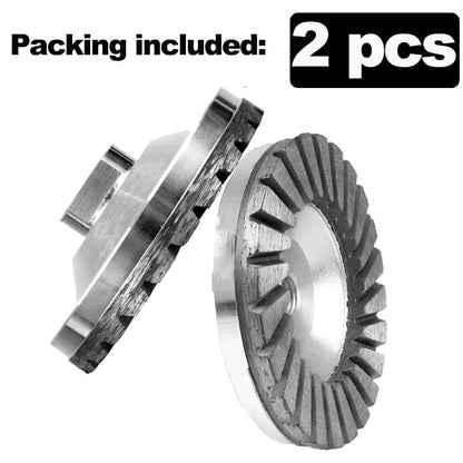2PCS 4" Concrete Diamond Cup Wheel, 36 Grit 5/8"-11 Arbor Concrete Tool