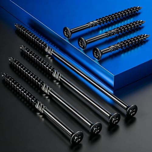 Wensilon 5/16 * 4" Black Deck Screws 39pcs 2lbs 8x100mm Lag Screws - color: Black, size: 5/16*4"
