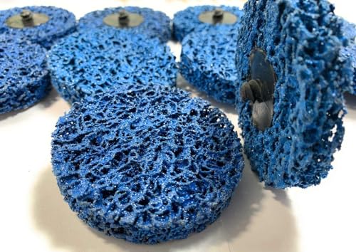 SIGNI Poly Strip Abrasive Surface Conditioning Quick Change Rolok Disc for Quick Paint, Rust, and Oxidation Removal - 3 Inch Diameter - Ideal for Automotive, Metalworking, and DIY （Blue,10 pcs - size: 3 inch