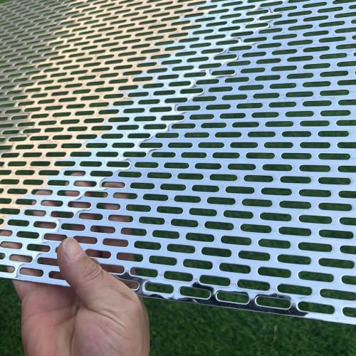 36"x18" Perforated Metal Sheets 19Gauge Expanded Metal Mesh Opening Oblong Holes 0.2x0.8inch (About 5x20mm) Perforated 304 Stainless Steel Mesh Screen Panel Decorative Panel Decorati Plate - size: 36"x18", style: Oblong Hole 5x20mm