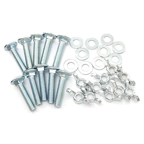 10pcs Carriage Bolts Wing Nuts Wing Screw 5/16-18x1-1/2" with Washers Lightweight and Portable for Fasteners - size: 5/16-18x1-1/2Inch