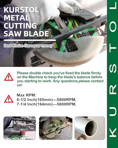 6-1/2 Inch Metal Cutting Saw Blade 48 Teeth - Ceramic Carbide Tipped for Steel, Iron, Steel Pipe, Non-Ferrous and Ferrous Metals, 5/8" Arbor - size: 6-1/2 Inch