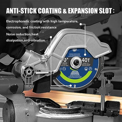 EZee 10 Inch 40 Teeth with 5/8 Inch Arbor Circular Saw Blades,0.09 Inch Thin Kerf,Tungsten Carbide Tipped(TCT) ATB Teeth Fine Finish Table Saw Blades for Various Wood Cutting,Max RPM 6000(1-Pack) - size: 10" 40T (1-pack)