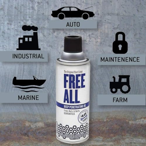 Free All Deep Penetrating Oil Rust Remover, Loosen Rusty Nuts & Bolts, Screws, Clamps, Pipes, 11 oz. Aerosol, 12 Pack - style: 12 Cans of 11 Ounces