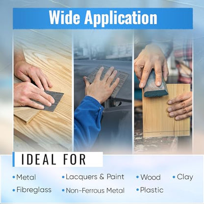 Sandpaper Assorted Grit, 9x11 inch, 15 Sheets