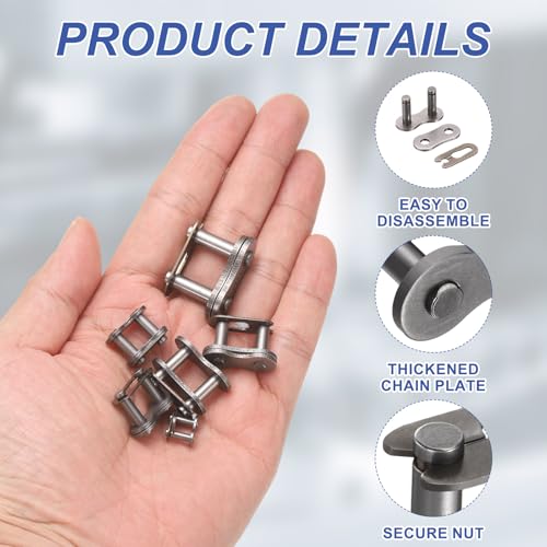 uxcell 10 Pcs #50 Chain Master Connect Links 20.7mm Pitch, Carbon Steel Roller Chain Connector Links, Master Link Replacement for Bike Bicycle Go Kart - size: #50