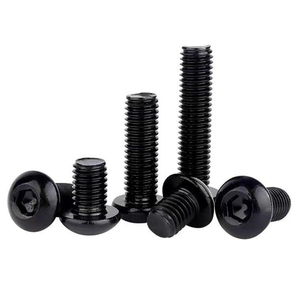 Wensilon (50Pcs) 1/4-20 * 2 Button Head Socket Cap Bolts Screws, 304 Black Stainless Steel, Allen Hex Drive, Bright Finish, Fully Machine Thread - color: Black, size: B 1/4-20*2