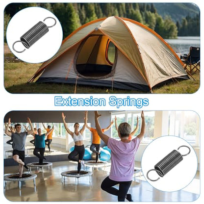 PATIKIL Extension Spring, 2pcs Wire Diameter 0.08", OD 0.8", Free Length 3.2" Spring Steel Dual Hook Tension Springs for Lawn Tractor Home Repairs DIY, Grey - size: 2*20*80mm