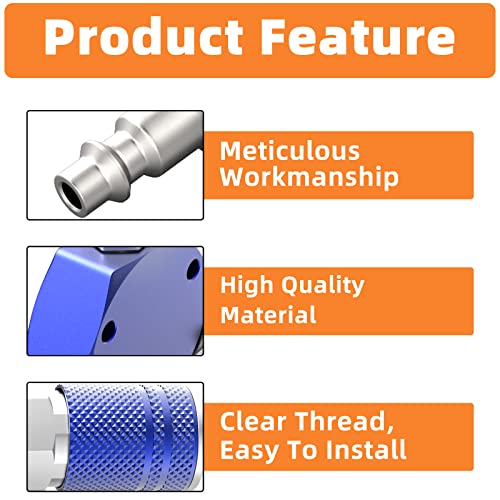 GASHER Blue 3-Way 1/4 Inch NPT Aluminum Hex Style Air Manifold with 3 Pieces Steel Industrial Coupler and Plug, Air Compressor Hose Accessories Quick Connect Fittings Air Splitter - style: BLUE 1PCS