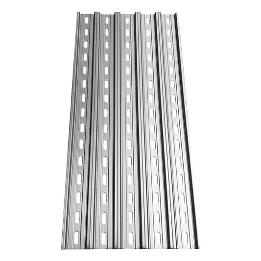 International Connector T&G 5 Pieces DIN Rail Slotted Zinc-Plated Steel RoHS 35mm Wide 7.5mm High (15") - size: 15"