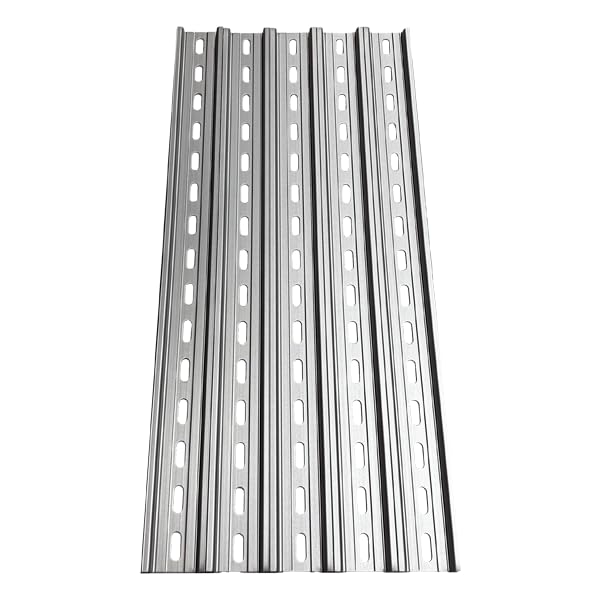 International Connector T&G 5 Pieces DIN Rail Slotted Aluminum RoHS 35mm Wide 7.5mm High (15") - size: 15"
