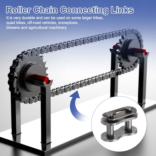 uxcell 10 Pcs #420 Chain Master Connect Links 16.6mm Pitch, Carbon Steel Roller Chain Connector Links, Master Link Replacement for Bike Bicycle Go Kart - size: #420