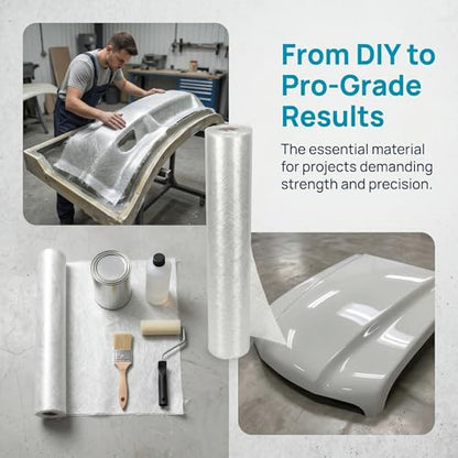 1708 Biaxial Fiberglass Cloth 35" x 10 Yards (30 ft) | 17 oz Biaxial + 0.75 oz Mat | Ideal for Boat Repair, Auto Body, RV & Large Projects - size: 35” x 30ft