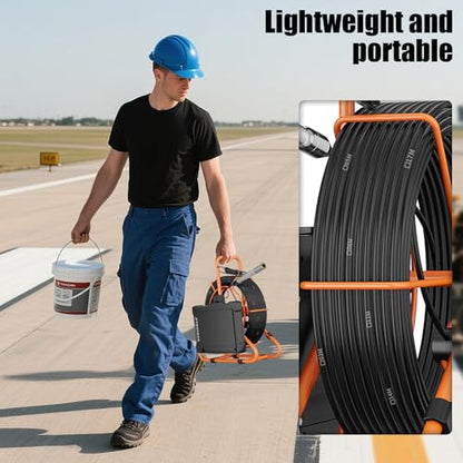 Sewer Camera 100FT/30M 7" IPS Screen Pipe Inspection Camera Borescopes Plumbing DVR & Audio Recorder 23mm with 32GB Card 12 LEDs HD 1000TVL Endoscope - size: 7inch-23MM-30M