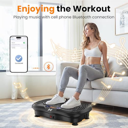 AXV Vibration Plate Exercise Machine Fitness Platform Body Vibrating Board - color: BT.PRO.BLACK