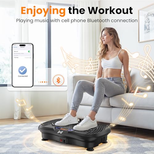 AXV Vibration Plate Exercise Machine Fitness Platform Body Vibrating Board - color: BT.PRO.BLACK