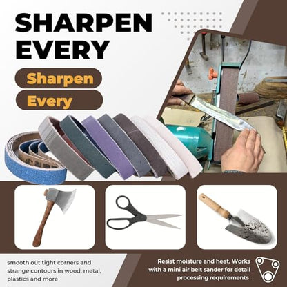 48-Piece 1/2 x 12 Inch Knife Sharpener Sanding Belts 120-800 Grit - color: Mix Grit, size: 1/2 x 12 Inch