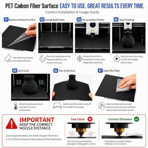 K2 Pro Build Plate Smooth Carbon Fiber PET and Textured PEI Sheet - size: 310x325