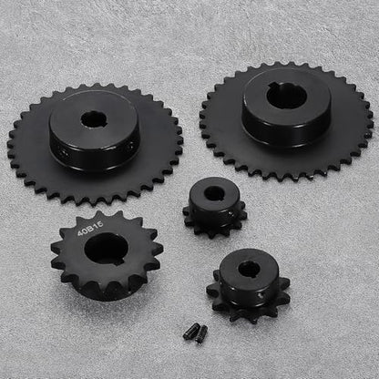 uxcell 2 Pcs #40 Chain Roller Sprocket 1/2" Bore, 11 Tooth C45 Carbon Steel ANSI #40 Roller Sprocket Round Hole with Set Screws for ISO 08A Chain - size: 1/2" Bore 11 Tooth (#40 Chain)