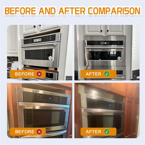 2Pcs 304 Brushed Stainless Steel Sheet Gap Filler, Metal Trim Strip for Wall Oven/Microwave Combo/Range/Cooktop, Self-Adhesive Gap Cover, 30 Inches Long, 3 Inches Wide - size: 3'' Wide