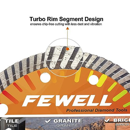 FEWELL 4.5Inch Diamond Saw Blade,Super Thin Ceramic Saw Blade (3 Packs) - size: 4.5"