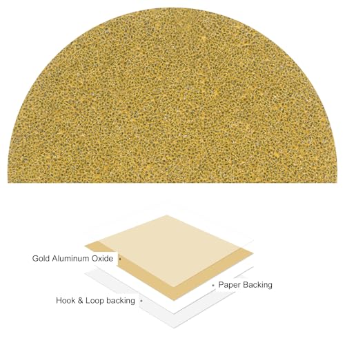100pcs No Hole Sanding Discs- [ 3 Inch 40 Grit ] Round Hook and Loop Grip Sanding Pads Sheet Sandpaper for Automotive Woodworking Metal Polishing Use| Gold, Aluminum Oxide - size: 40 grit