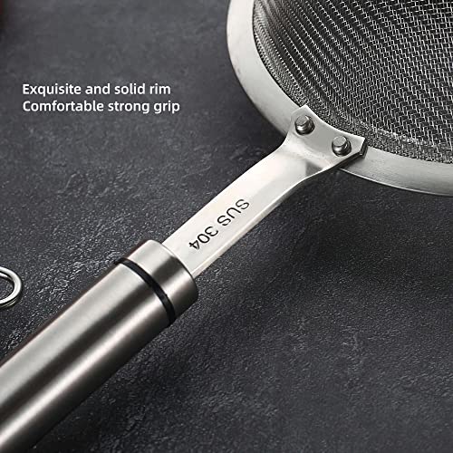 5.51inches 304 Stainless Steel Fine Mesh Strainer Tea Sieve Sifter - color: Silver, size: 5.51 inch
