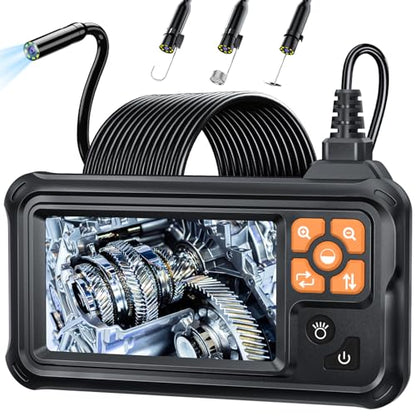SKYBASIC Industrial Endoscope Borescope Camera with Light, 4.3'' HD Digital Handheld Waterproof Sewer Tools Snake Inspection Camera with 8 LED Lights 16.5FT Semi-Rigid Cable, Gadgets for Men - size: 16.5FT