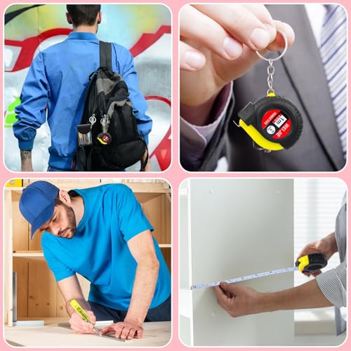 Kingdder 36Pcs Valentine Gift Set for Men Mini Tape Screwdriver Keychain Heart Shaped Box Set Boyfriend Husband Adult Gifts Bulk Valentine Tape Screwdriver Keychain for Men Wedding Anniversary