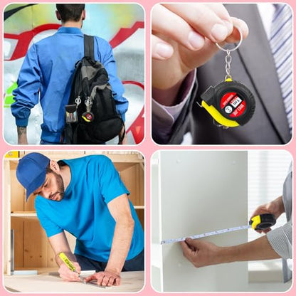 Kingdder 36Pcs Valentine Gift Set for Men Mini Tape Screwdriver Keychain Heart Shaped Box Set Boyfriend Husband Adult Gifts Bulk Valentine Tape Screwdriver Keychain for Men Wedding Anniversary