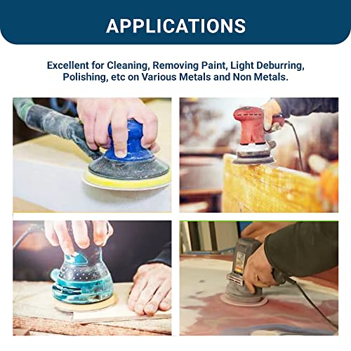Benchmark Abrasives 5" Hook & Loop Surface Conditioning Non-Woven Discs for Paint Removal Sanding Polishing Deburring Cleaning, Angle Grinder Abrasive Discs (10 Pack) - (Blue - Fine)