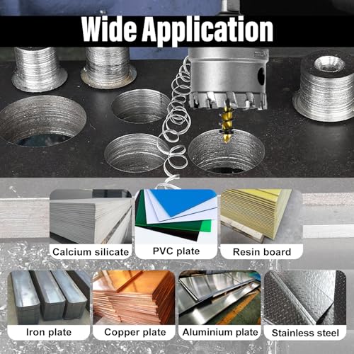 SALI 1-5/8" (41mm) TCT Hole Saw Kit Tungsten Carbide Tipped Hole Saw Drill Bit with Titanium-Plated Pilot Drill bit for Metal, Stainless Steel, Iron, Wood, Plastic - size: 1-5/8"
