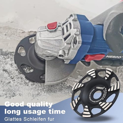 HERZO Grinding Cup Wheel for Concrete 5 inch, Diamond Grinding Disc for Concrete, Stone, Natural Stone, Tile Adhesive, Granite, Masonry, 5in Cup Wheel for Angle Grinders - style: 125mm triangular