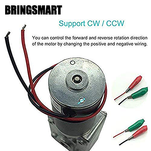 BRINGSMART 12V 12rpm DC Worm Gear Motor High Torque Self-Locking Turbine - size: 12V 12rpm
