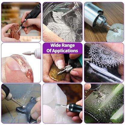 120Grit Diamond Grinding Bit Set for Dremel, Rotary Tool Grinding Cutting Wheel 1/8” Shank for Stone Glass Tile Jewelry Engraving Rock Etching Carving Metal Wood - 32Pcs - style: Style 3