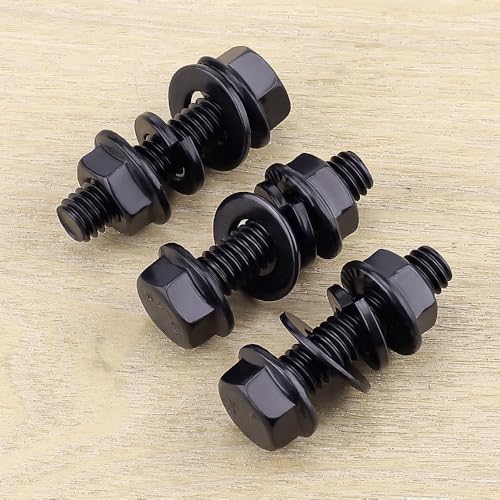 12-Sets 5/16-18 x 1-1/2" Hex Flange Bolts & Flange Nuts Combo Kit with Flat and Lock Washers- 304 Stainless Steel 18/8, Black Coated, for Heavy Duty Applications - size: 5/16-18 x 1-1/2"
