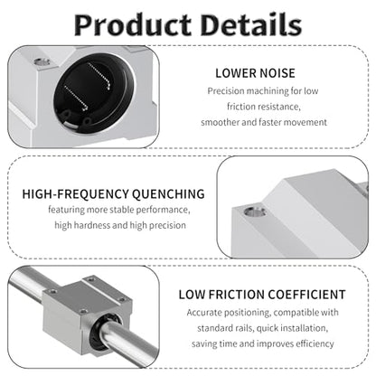 4 Pcs SCS10UU Linear Ball Bearings, 10mm ID, 35mm Length - size: SCS10UU