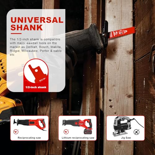 10 Pack 9 Inch 8/14TPI Reciprocating Saw Blades for Diablo Sawzall Blades - size: 9 Inch 8/14TPI