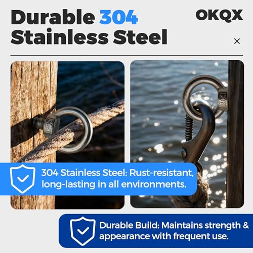 4 Pack 6.7 Inch Heavy Duty Eye Bolts - M10x120mm 304 Stainless Steel Extra Long Eye Hooks, Large Eye Bolt for Secure Load Transfer, Ideal for Heavy Duty Hammocks Stand, Industrial Use