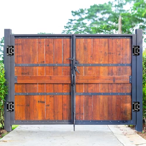 Insaga Weld on Hinges 1000lb Capacity Dual-Sided Heavy Duty Gate Hinges - 6mm Carbon Steel Weldable Hinges for Square Post to Tubular Gate, Ideal for Heavy Gates or Trailer Ramps (3.6x2.3'', 2Pack) - color: Weld hinge-180° Open